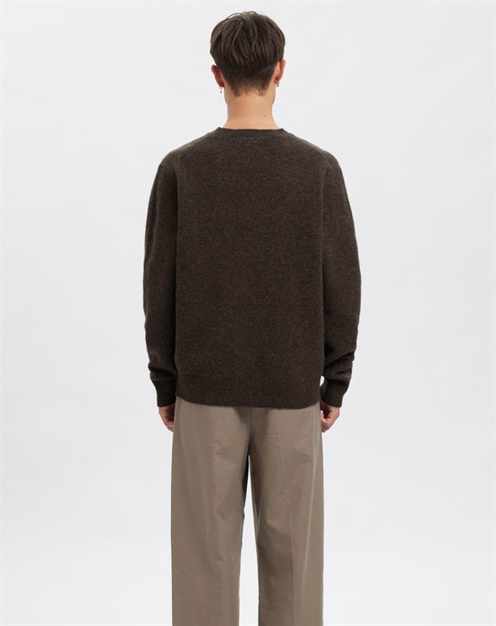 ANRRagi Knit Wool Crew Neck Strik